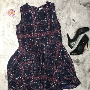 Maison Jules XL Navy with purple flower dress
